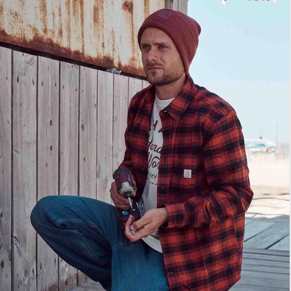 Carhartt Rust and Black Checkered Shirt